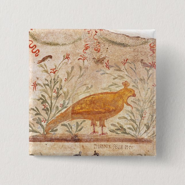 thermopolium, das Phoenix und Aufschrift darstellt Button (Vorderseite)