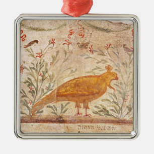 thermopolium, das Phoenix und Aufschrift darstellt Silbernes Ornament