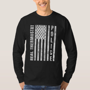 Thermostat Police US Flag erschüttert Weihnachten T-Shirt