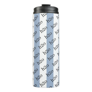 Thermotumbler Babyblau und Weiß gestreift H2o Thermosbecher