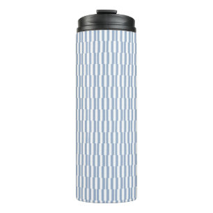 Thermotumbler Babyblau und Weiß gestreift Thermosbecher