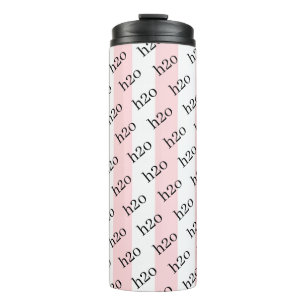 Thermotumbler Babyrosa und Weiß gestreift H2o Thermosbecher