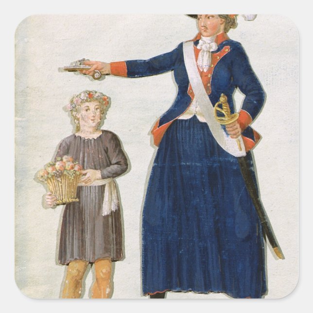 Theroigne de Mericourt Quadratischer Aufkleber (Vorderseite)