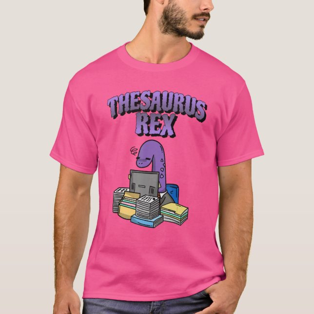 Thesaurus Rex Dinosaur Nerdy Word Pun T-Shirt (Vorderseite)