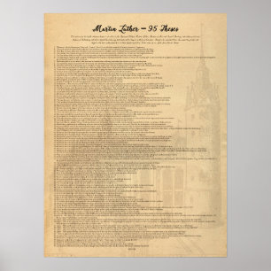 These-(englische) Wittenberg-Kirche Martins Luther Poster
