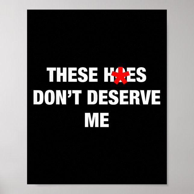 These H.oes Don't Deserve Me Funny Meme  Poster (Vorne)