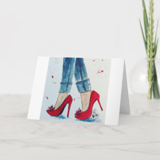 These Heels were Made for Cat Walkin' Notecard Blk Karte