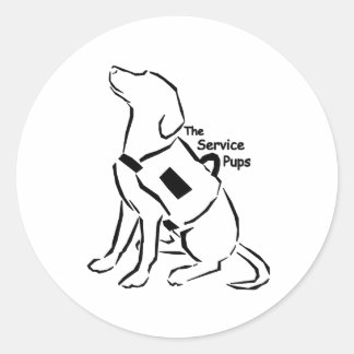 TheServicePups-Stickers Runder Aufkleber