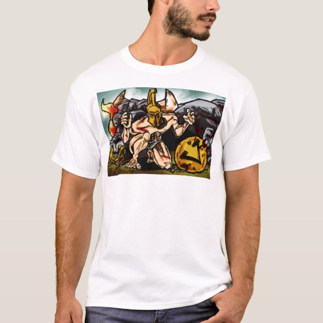 Theseus tötet das Minotaur T-Shirt (Vorderseite)