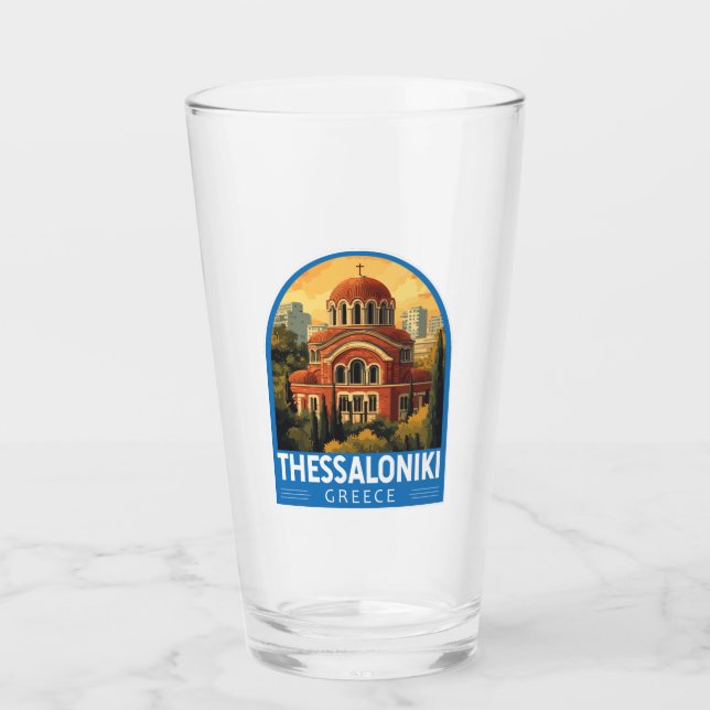 Thessaloniki Griechenland Agios Pavlos Travel Art  Glas (Vorderseite)