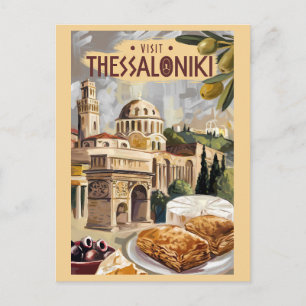 Thessaloniki Griechenland Malerische Reise Kunst V Postkarte