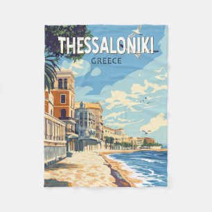 Thessaloniki Griechenland Reisen Kunst Vintag Fleecedecke