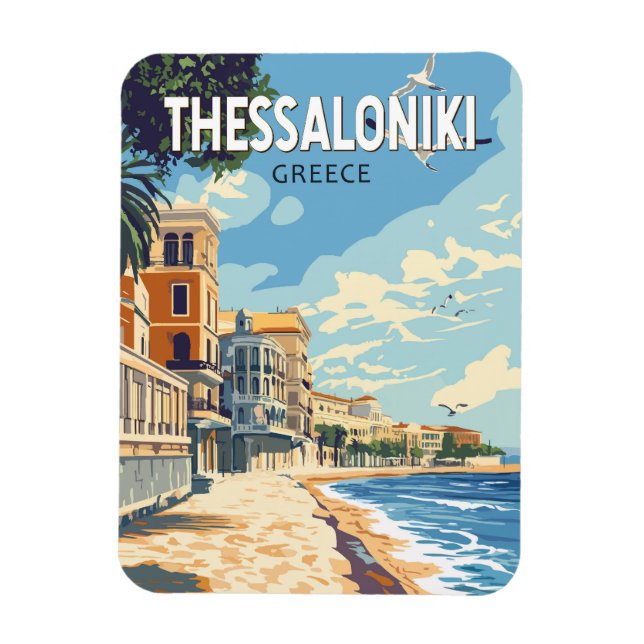 Thessaloniki Griechenland Reisen Kunst Vintag Magnet (Vertikal)