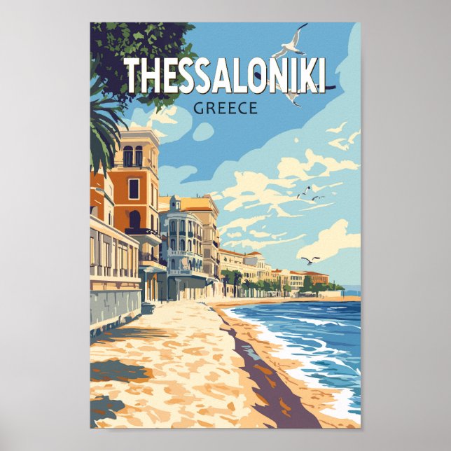 Thessaloniki Griechenland Reisen Kunst Vintag Poster (Vorne)