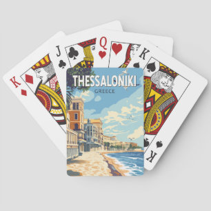 Thessaloniki Griechenland Reisen Kunst Vintag Spielkarten