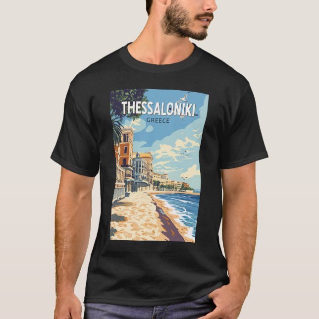 Thessaloniki Griechenland Reisen Kunst Vintag T-Shirt (Vorderseite)