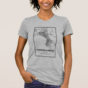 Thessaloniki Griechenland Stadtplan   Minimalistis T-Shirt