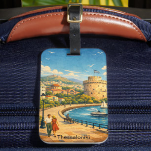 Thessaloniki Griechenland Vintage Reise Gepäckanhänger