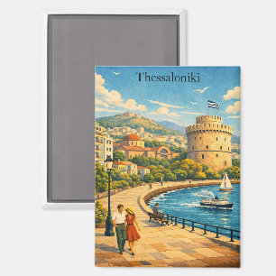 Thessaloniki Griechenland Vintage Reise Magnet