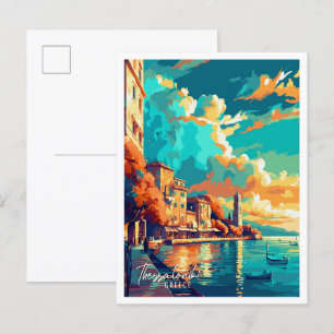 Thessaloniki Griechenland Vintage-Reiseillustratio Postkarte