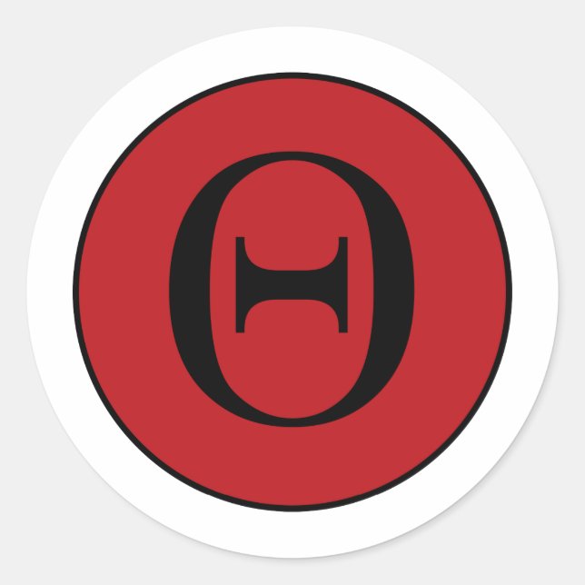 Theta Runder Aufkleber (Vorderseite)