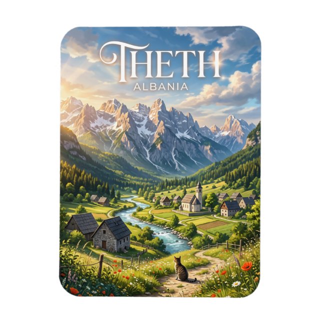 Theth Albanien Magnet (Vertikal)