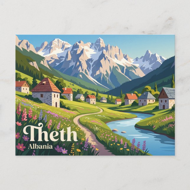 Theth Albanien Postkarte (Vorderseite)