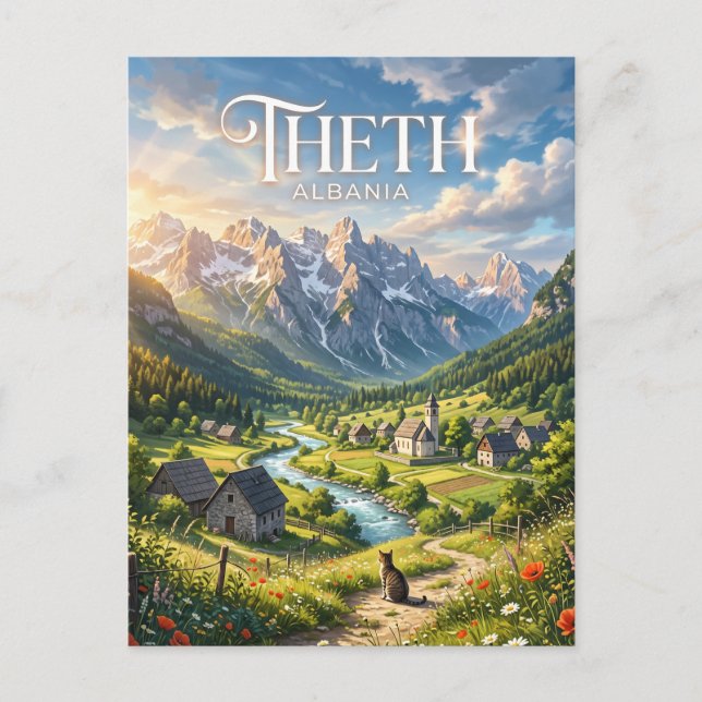 Theth Albanien Postkarte (Vorderseite)