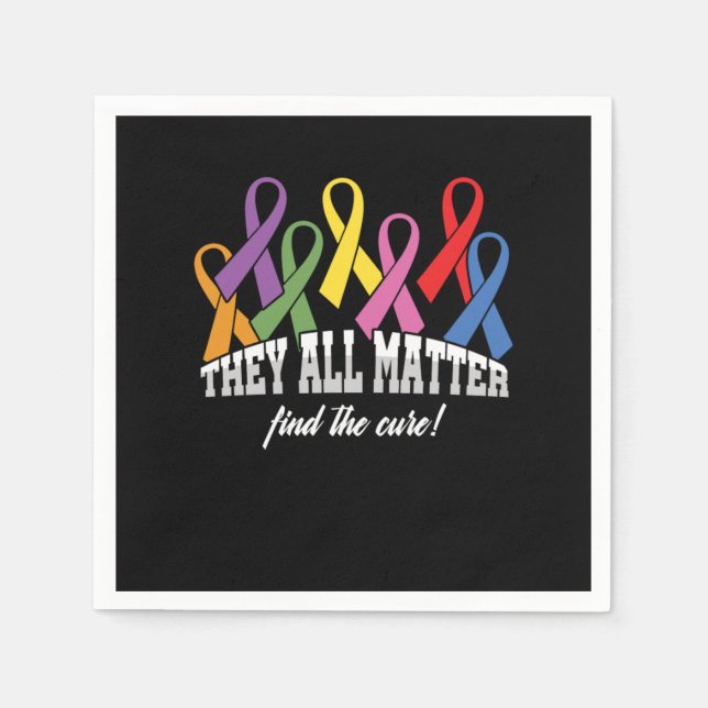 They All Matter Cancer Awareness Ribbon Gift Serviette (Vorderseite)