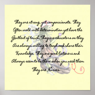 "They Are Nurses", Canvas Art Print Poem For Nurse Poster