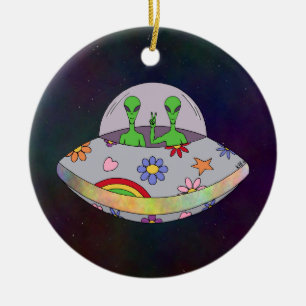 They Come in Peace UFO Keramikornament
