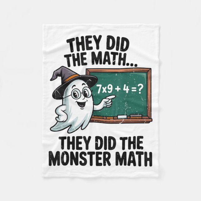 They Did Monster Math Teacher Halloween Costume Ma Fleecedecke (Vorderseite)
