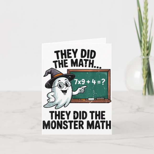 They Did Monster Math Teacher Halloween Costume Ma Karte (Vorderseite)