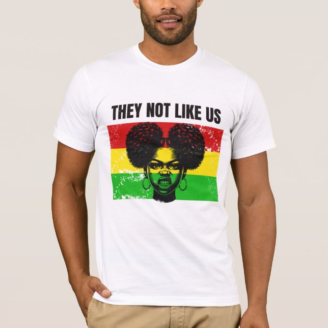 They Not Like Us Afro Woman black history T-Shirt (Vorderseite)
