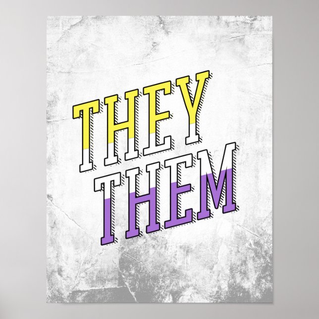 They Them Nichtbinäre Farben Poster (Vorne)