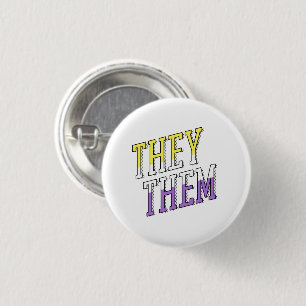 They Them Nonbinary Colors Button