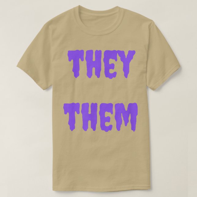 They Them Nonbinary Pronouns Halloween Spooky Purp T-Shirt (Design vorne)