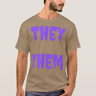 They Them Nonbinary Pronouns Halloween Spooky Purp T-Shirt