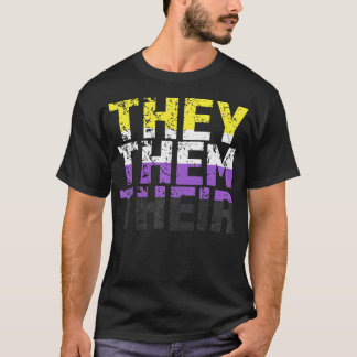 They Them Their Agender Non Binary Stolz Fürwörter T-Shirt