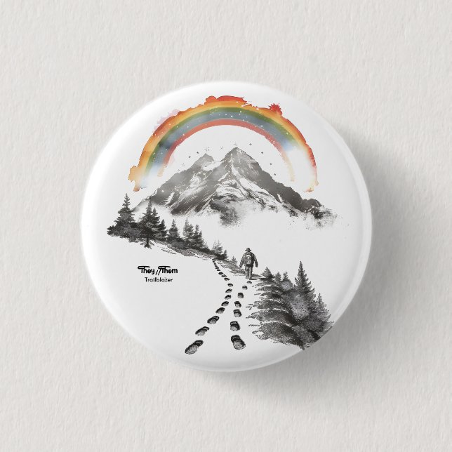 They/Them Trailblazer – LGBTQ Pride Camping Art,  Button (Vorderseite)