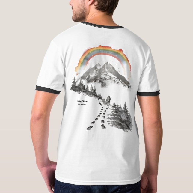 They/Them Trailblazer – LGBTQ Pride Camping Art T-Shirt (Rückseite)