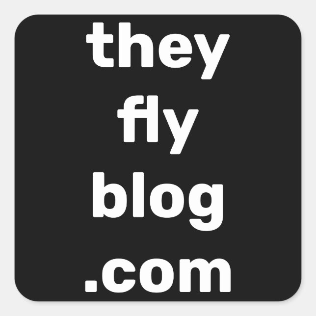theyflyblog.com quadratischer aufkleber (Vorderseite)
