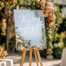 They're engages welcome sign Modern engagement  Acrylschild