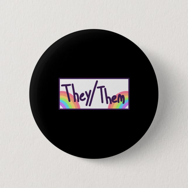 Theythem Pronouns Card Button (Vorderseite)
