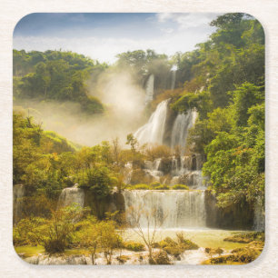 Thi Lor SU Wasserfall   Thailand Rechteckiger Pappuntersetzer
