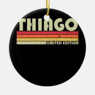 THIAGO Geschenkname Personalisiert Funny Retro Vin Keramik Ornament