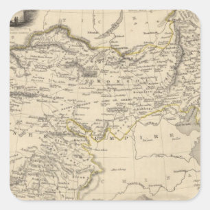 Thibet, Mongolei und Mandchurie Quadratischer Aufkleber