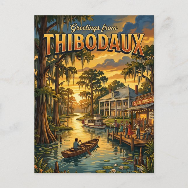 Thibodaux Louisiana Postkarte (Vorderseite)
