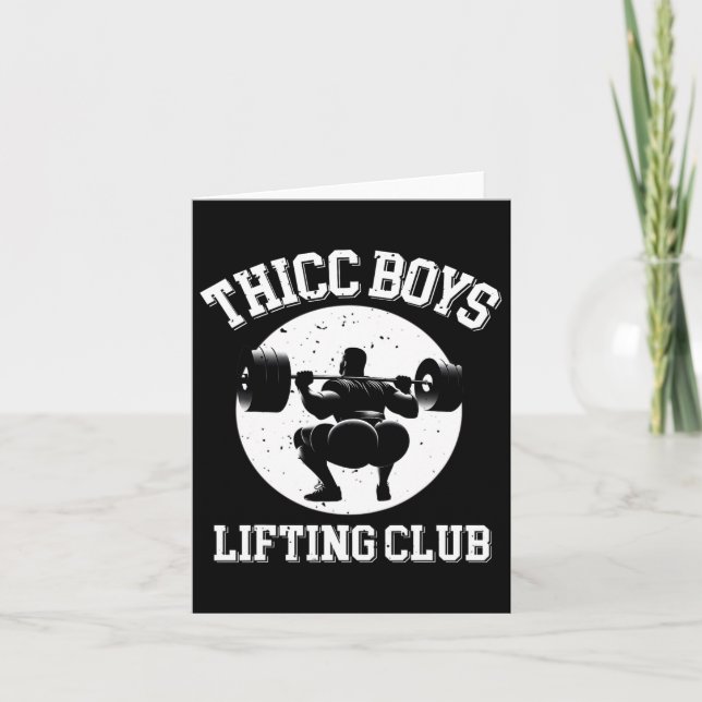 Thicc Boys Lifting Club Funny Gym Mens Karte (Vorderseite)