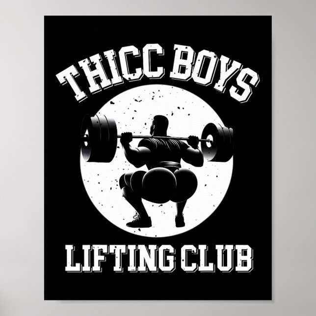 Thicc Boys Lifting Club Funny Gym Mens Poster (Vorne)